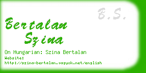 bertalan szina business card